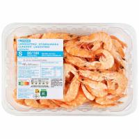 Langostino cocido calibre 80/100 EROSKI basic, bandeja 450 g