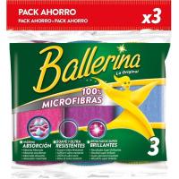Bayeta de microfibras BALLERINA, pack 3 uds