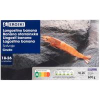 Llagostí salvatge cru 18/26 gran EROSKI, caixa 600 g