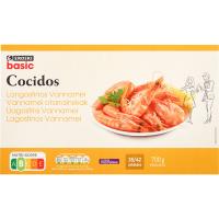 Langostino cocido 35-42 EROSKI basic, caja 700 g