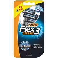 Maquineta d`un sol ús BIC Flex 3 Classic, pack 4+2 u