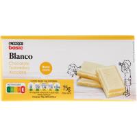 Chocolate blanco EROSKI BASIC, tableta 75 g