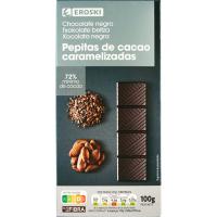 Xocolata 72% cacau-llavors EROSKI, tauleta 100 g
