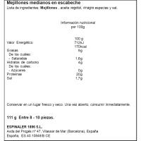 Mejillón 8/10 piezas ESPINALER, lata 120 g