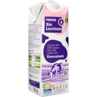 Llet sense lactosa desnatada EROSKI, brik 1 litre