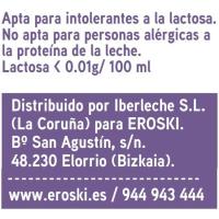 Leche sin lactosa desnatada EROSKI, brik 1 litro