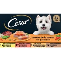 Aliment humit de l`horta per a gos CÉSAR, pack 4x150 g