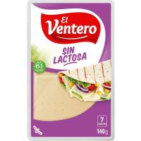 Formatge tendre sense lactosa EL VENTERO, rodanxes, safata 140 g