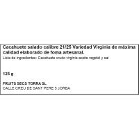 Cacauet salat repelat FRUITS SECS TORRA, bolsa 125 g