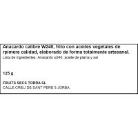 Anacardos salat FRUITS SECS TORRA, bolsa 125 g