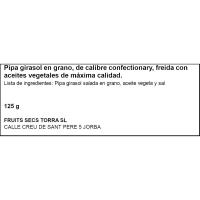 Pipas peladas saladas FRUITS SECS TORRA, bolsa 125 g