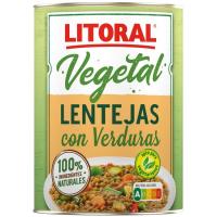 Lentejas con verduras LITORAL, lata 430 g