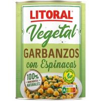 Garbanzos con espinacas LITORAL, lata 425 g