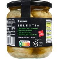 Carxofa en oli d`oliva Eroski SELEQTIA, flascó 330 g