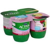 Activia 0% cremós sabor de fruites silvest. DANONE, pack 4x125 g