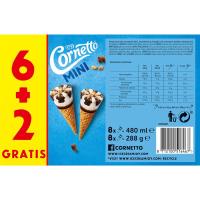 Cono mini classic CORNETTO, 6+2 uds., caja 386 g