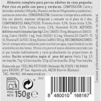 Paté de pollastre per a gossos de races petites EROSKI, lata 150 g