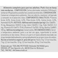 Paté de buey para perro EROSKI, lata 300 g
