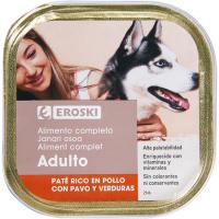 Paté de pollastre per a gos EROSKI, lata 300 g