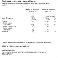 Aceituna sabor manzanilla LA MASROJANA, tarro 450 g