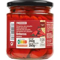 Pebrot del piquillo sencer EROSKI, flascó 260 g