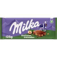 Xocolata amb llet-avellanes MILKA, tauleta 125 g