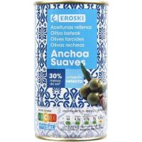 Olives farcides d`anxova suau EROSKI, lata 150 g