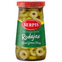 Olives verdes en rodanxes SERPIS, flascó 150 g