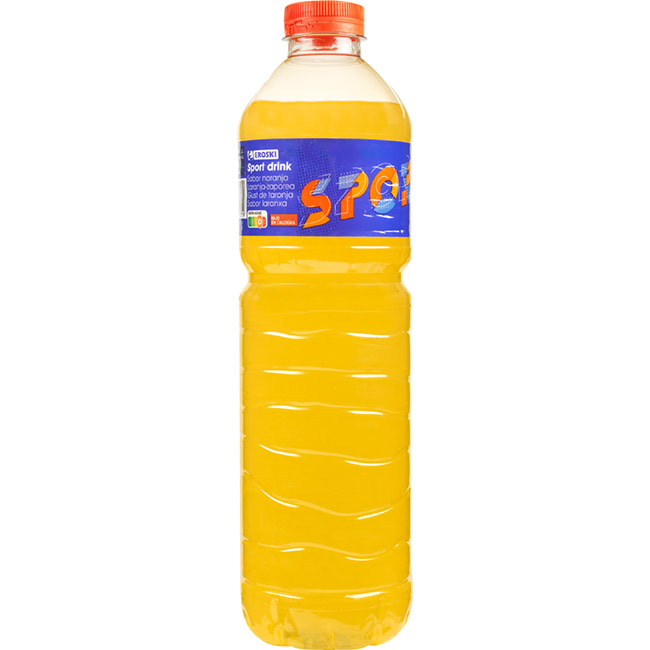 Bebida isotónica sabor naranja EROSKI, botella 1,5 litros