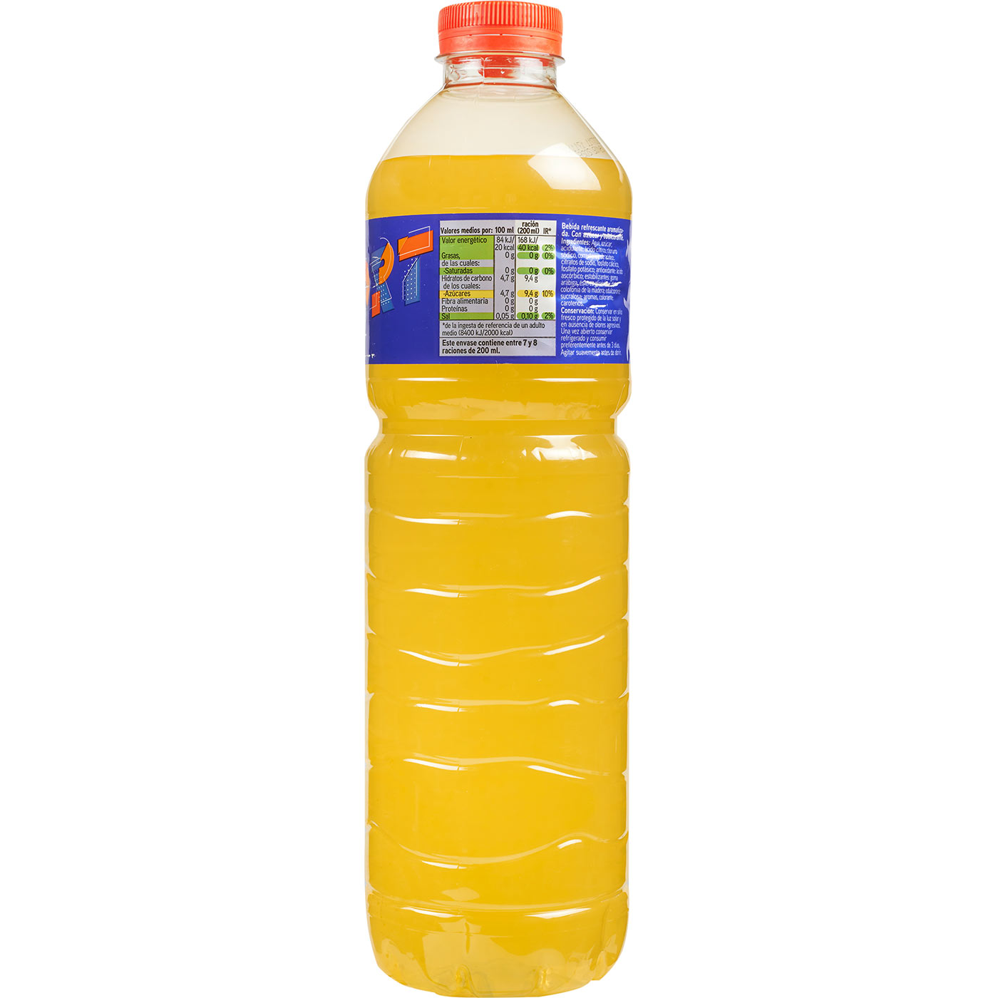 Bebida isotónica sabor naranja EROSKI, botella 1,5 litros