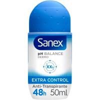 Desodorant per a dona extra control SANEX, roll on 50 ml