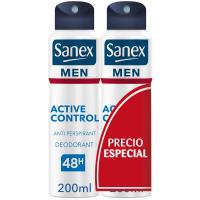 Desodorante active en spray SANEX, pack 2x200 ml