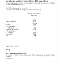 Jamón ibérico cebo 50% raza ibérica SANCHEZ ALCARAZ, sobre 150 g