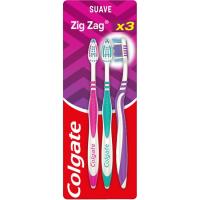 Cepillo manual Zig Zag suave COLGATE, pack 1+2 uds.