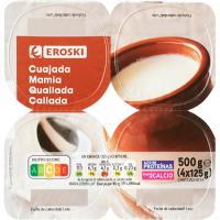 Quallada natural EROSKI, pack 4x125 g