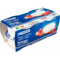 Iogurt grec amb maduixa EROSKI, pack 4x125 g