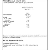 Alubia blanca natural PEDRO LUIS, frasco 500 g