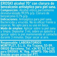 Alcohol 70º EROSKI, bote 250 ml