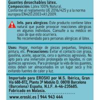 Guante desechable latex talla pequeña EROSKI, paquete 10 uds