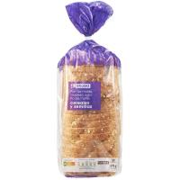 Pan de molde cereales-semillas EROSKI, paquete 675 g