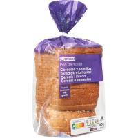 Pan de molde cereales-semillas EROSKI, paquete 675 g