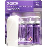 Ambientador minispray lavanda EROSKI aparell + 3 recanvis