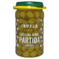 Aceitunas verdes partidas aliñadas IRUELA, frasco 700 g