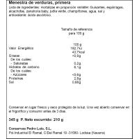 Menestra de verdura PEDRO LUIS, frasco 210 g 