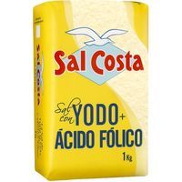 Sal marina con yodo-ácido fólico SAL COSTA, paquete 1 kg