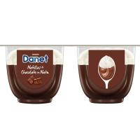 Natillas Doble Placer chocolate-nata DANONE DANET, pack 4x100 g