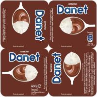 Natillas Doble Placer chocolate-nata DANONE DANET, pack 4x100 g
