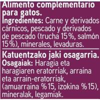 Barritas tiernas de trucha-salmón para gato EROSKI, paquete 35 g