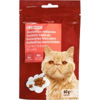 Snack anti bolas pelo para gato EROSKI, paquete 60 g