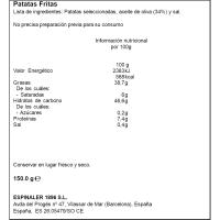 Patates fregides ESPINALER, bossa 150 g